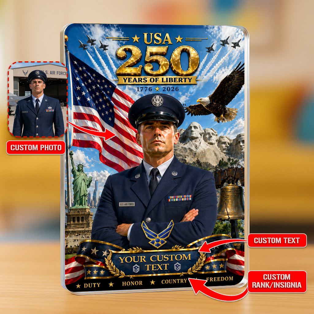 USA 250 Years Of Liberty Custom US Air Force Service Uniform Figure Acrylic Block