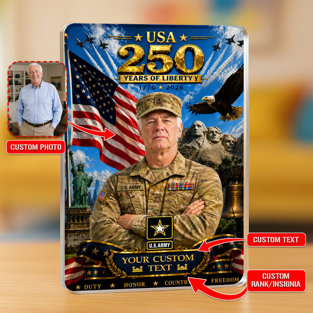 USA 250 Years Of Liberty Custom US Army Combat Uniform Figure Acrylic Block