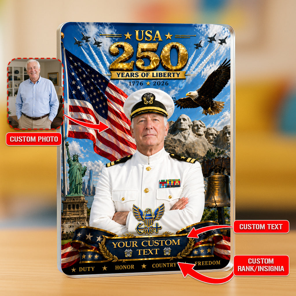 USA 250 Years Of Liberty Custom US Navy Service Dress White Figure Acrylic Block