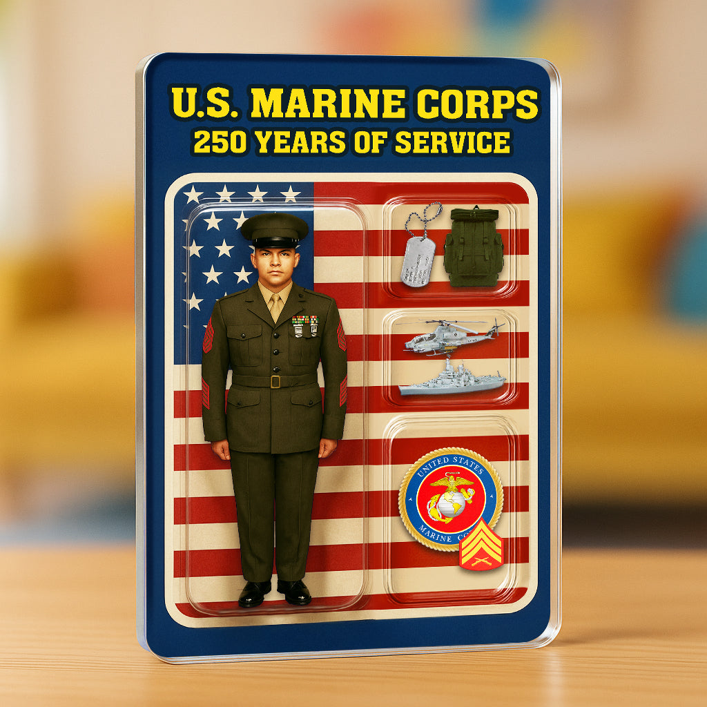 Personalized MARlNE 250th Years Of Service Custom Figure Acrylic Block