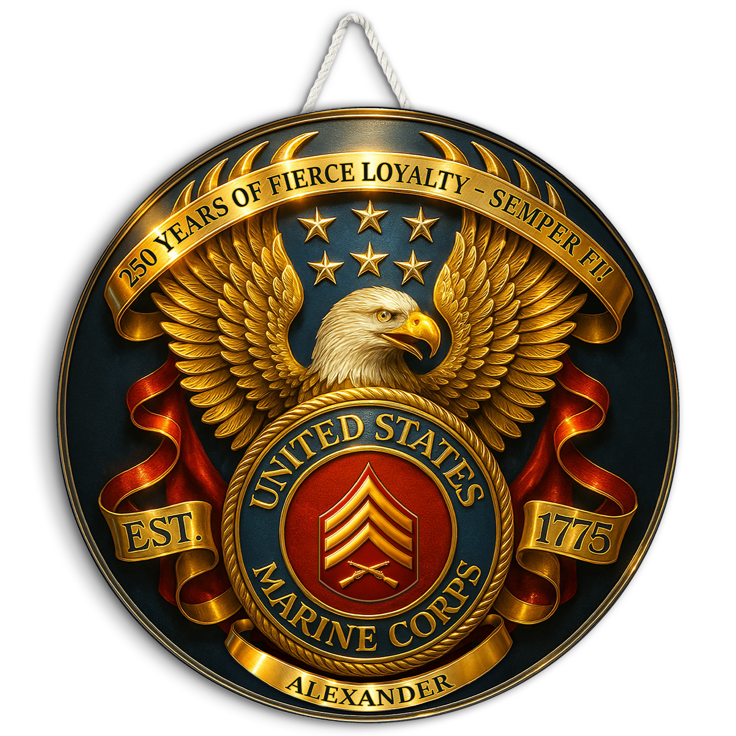 MARlNE Corps 250th Anniversary Sign – Custom Name & Rank