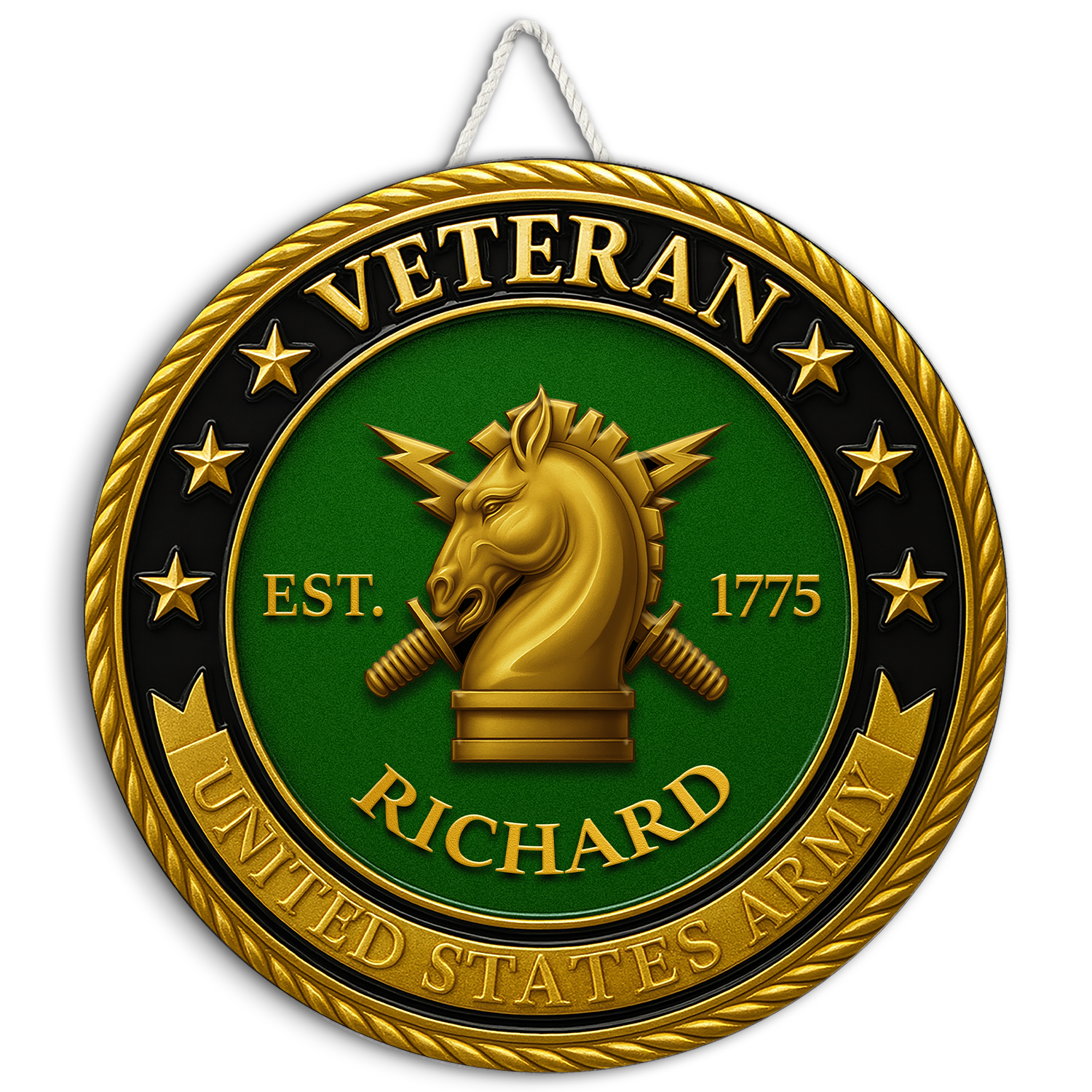 US Army Veteran Round Sign