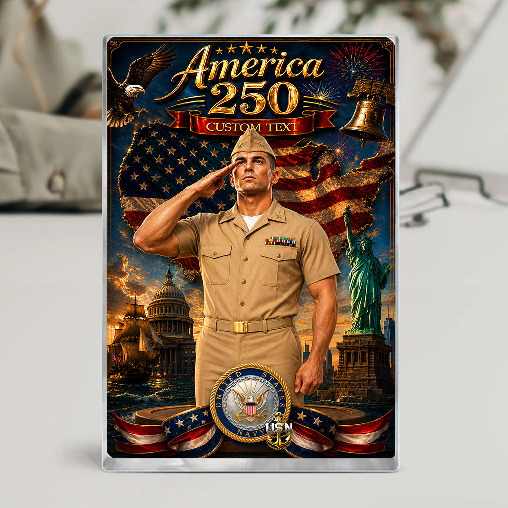 America 250th Custom Figure US Navy Service Uniforms Acrylic Block