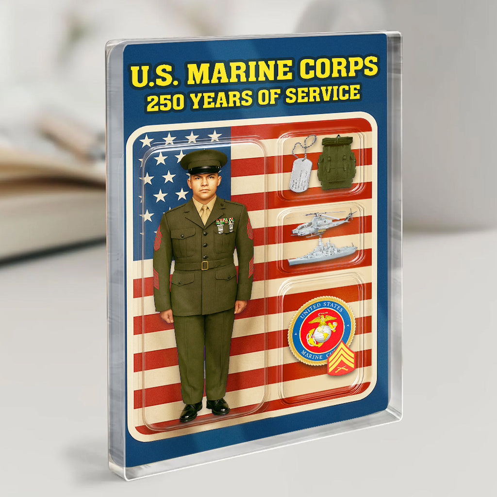 Personalized MARlNE 250th Years Of Service Custom Figure Acrylic Block