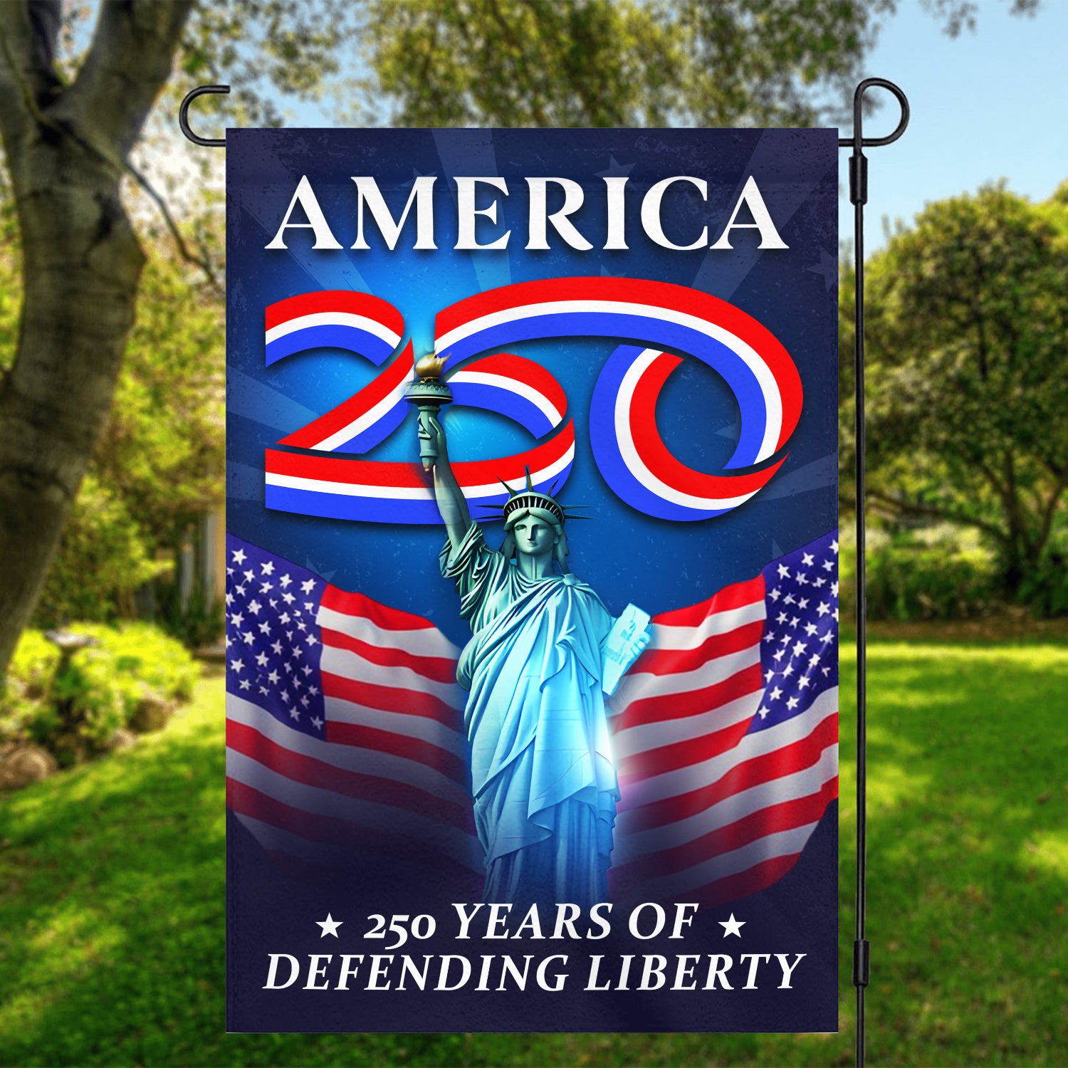 America 250 Year Of Defending Liberty Garden Flag 12''x18'' Twin-Side Printing