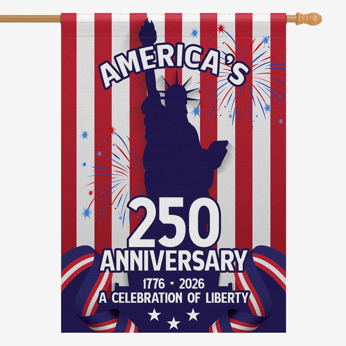 US 250th Anniversary House Flag – 250 Years of Freedom Liberty Decor