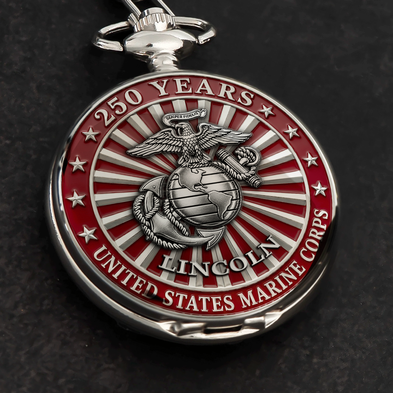 Personalized USMC Pocket Watch Custom Name Gift