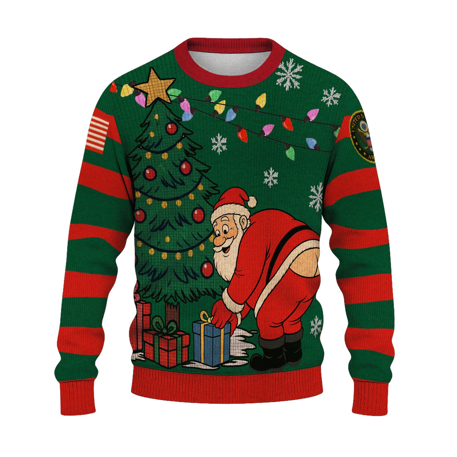 US Army Santa Xmas Ugly Christmas Sweater