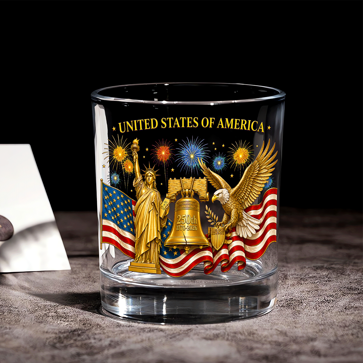 America 250 Celebration Whiskey Glass Collectible Gift
