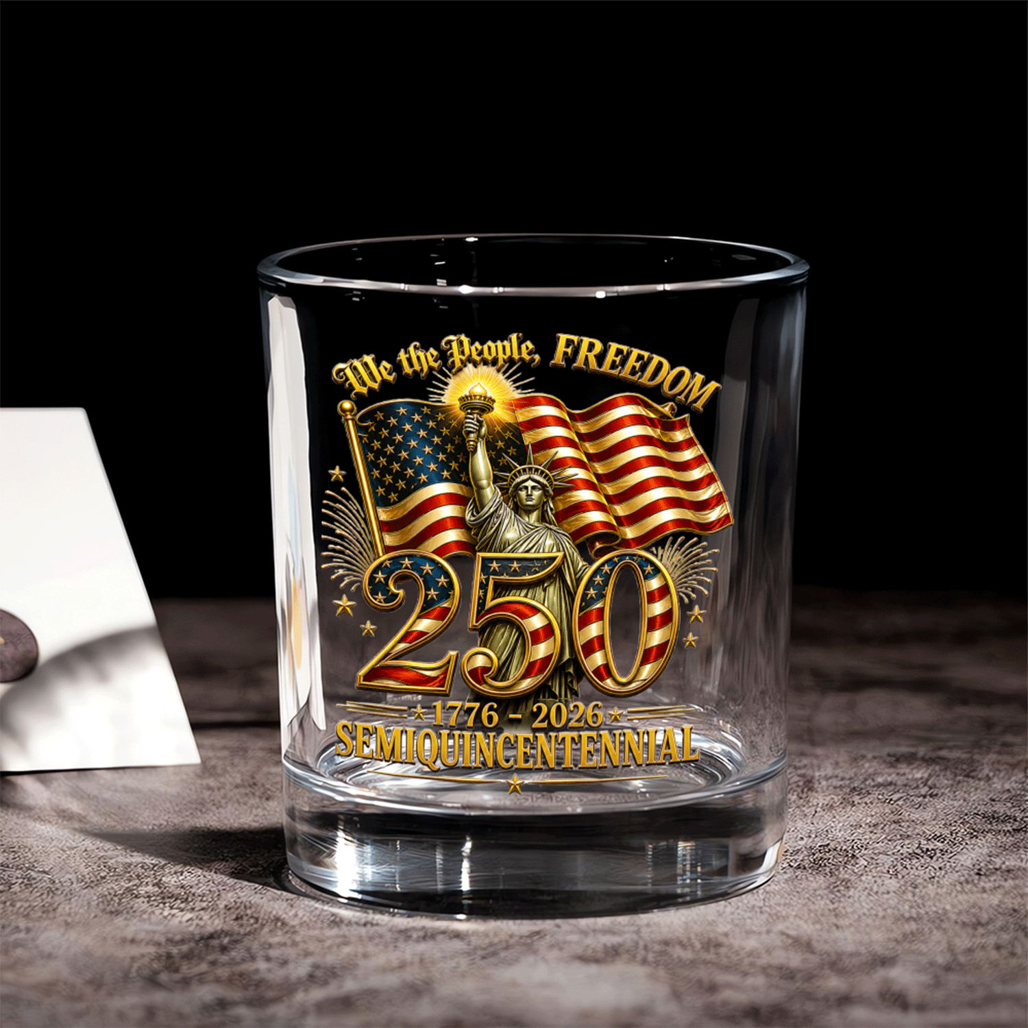 USA 250 Commemorative Whiskey Glass for Patriots