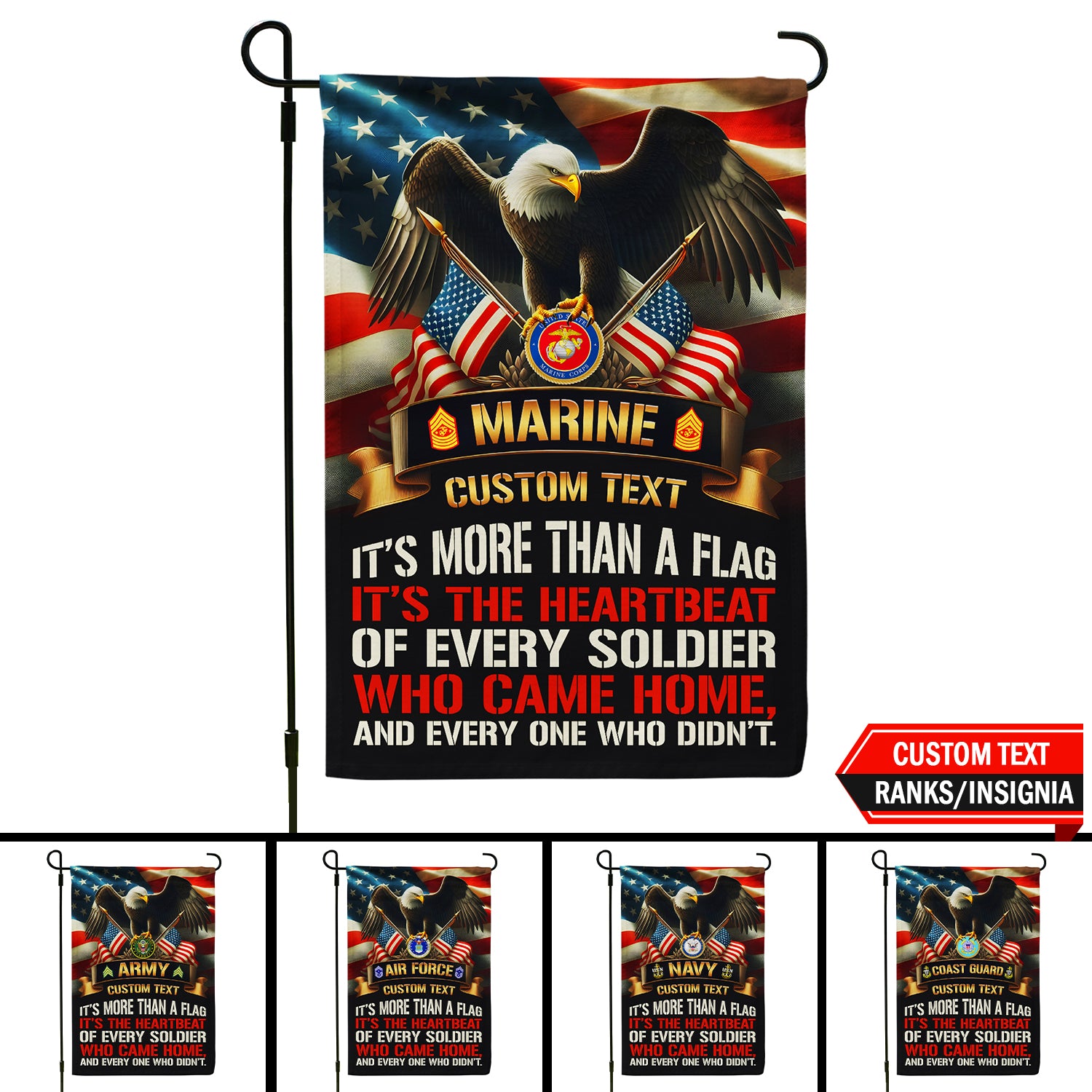 Personalized US Military Logo/Insignia And Text JFLAG36 Garden Flag, House Flag Twin-Side Printing