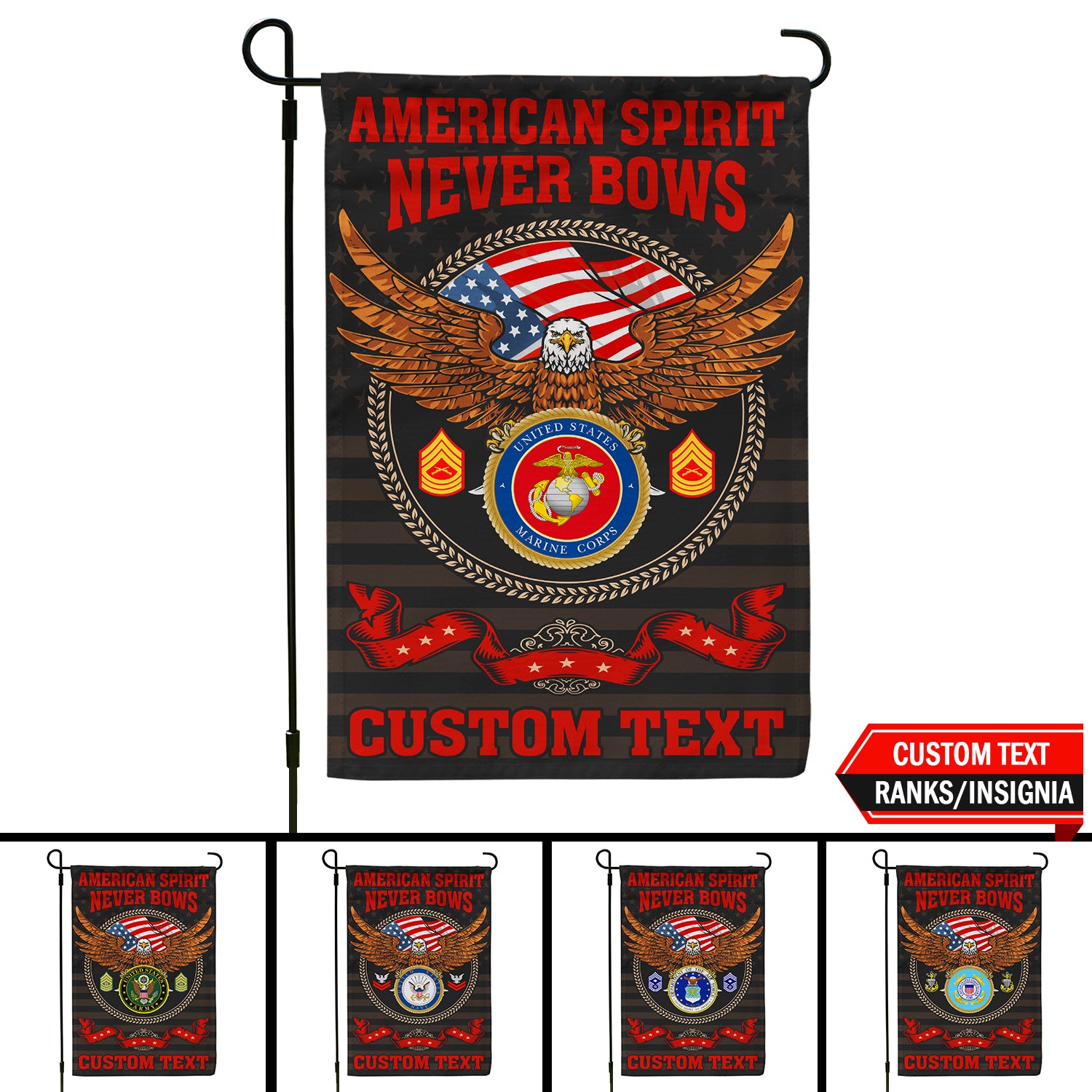 Personalized US Military Logo/Insignia And Text JFLAG39 Garden Flag, House Flag Twin-Side Printing