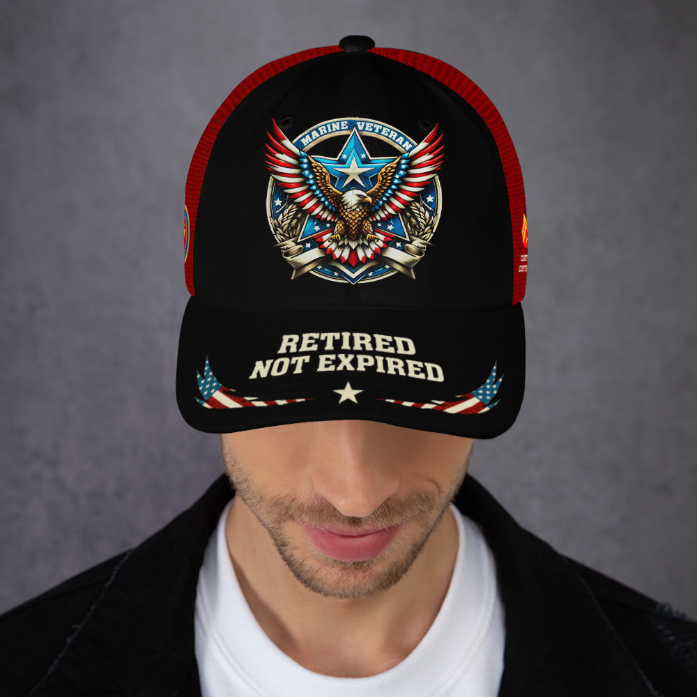 Custom Ranks/Insignia, Personalized Name And Years Served All Over Prints Premium Classic Cap JAOVC19