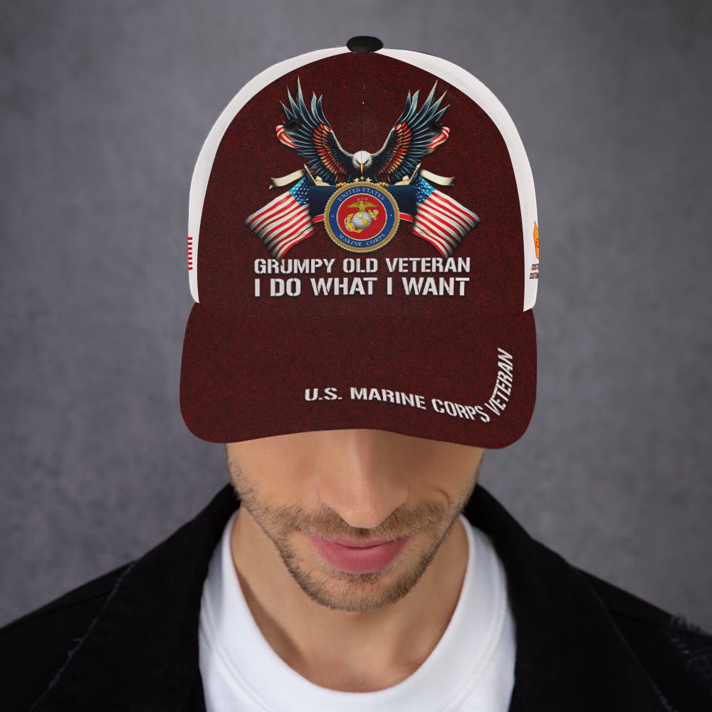 Custom Ranks/Insignia, Personalized Name And Years Served All Over Prints Premium Classic Cap JAOVC17