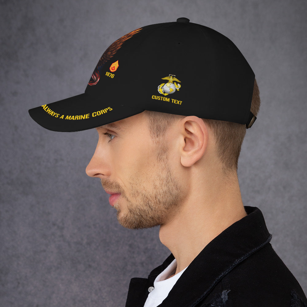 Custom Ranks/Insignia, Personalized Name And Years Served All Over Prints Premium Classic Cap JAOVC15