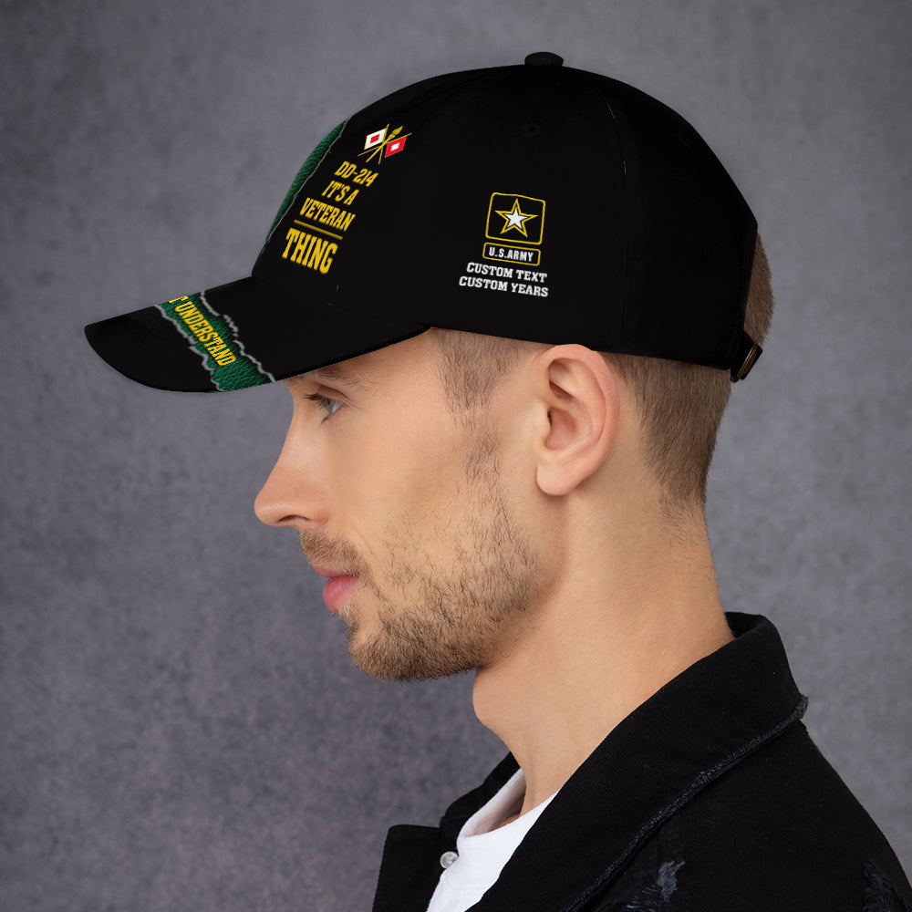Custom Ranks/Insignia, Personalized Name And Years Served All Over Prints Premium Classic Cap JAOVC18
