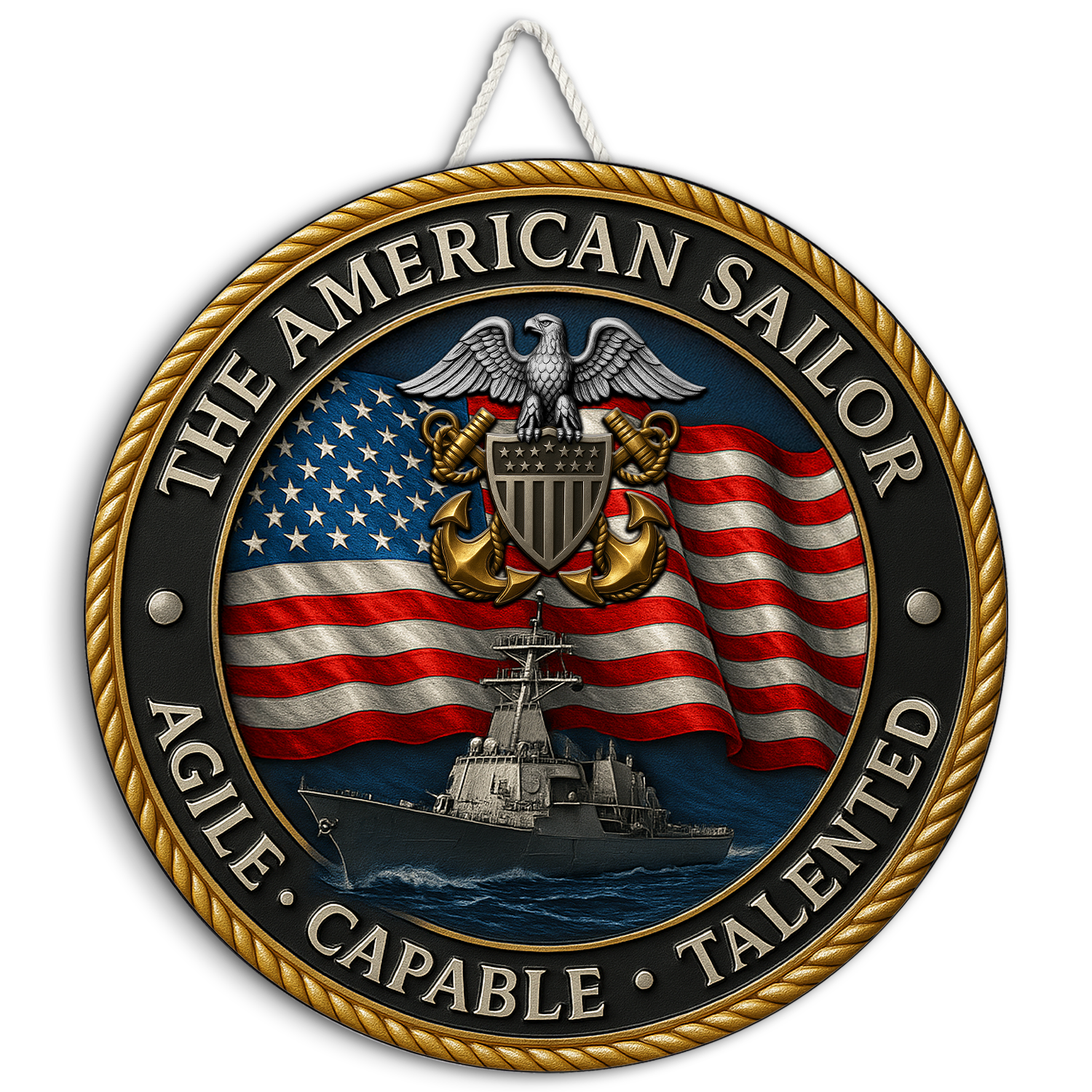 The American Sailor – US Navy Round Sign