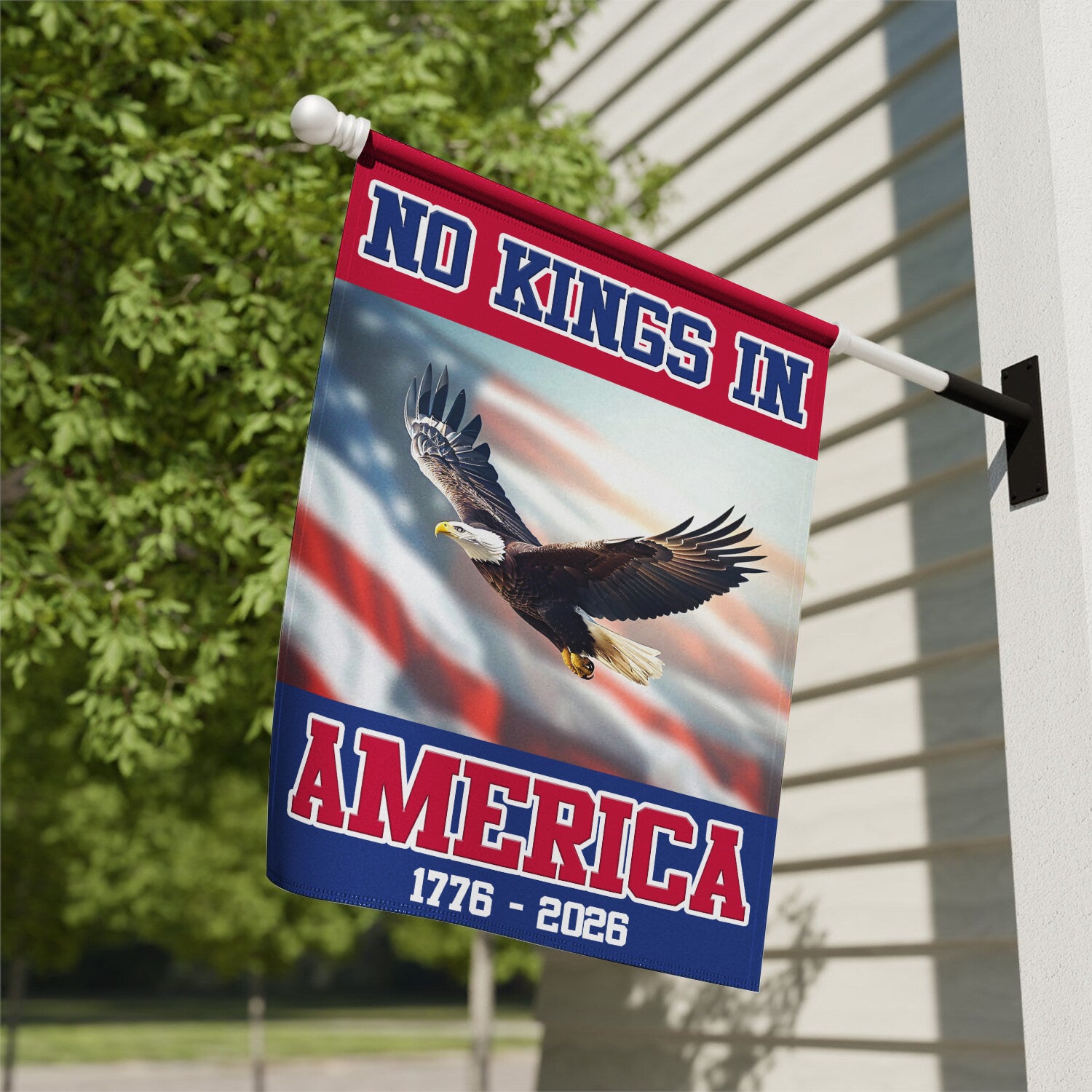 No King In America 1776 - 2026 House Flag 28''x40'' Twin-Side Printing