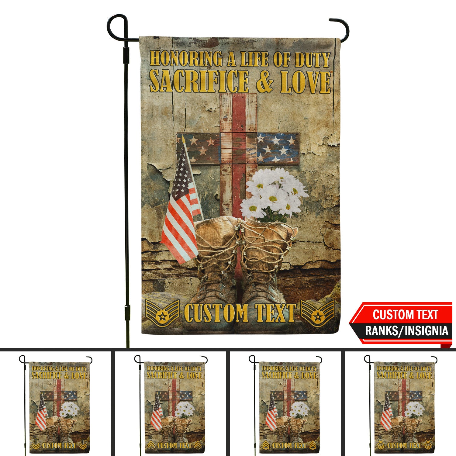 Personalized US Military Logo/Insignia And Text KFLAG33 Garden Flag, House Flag Twin-Side Printing