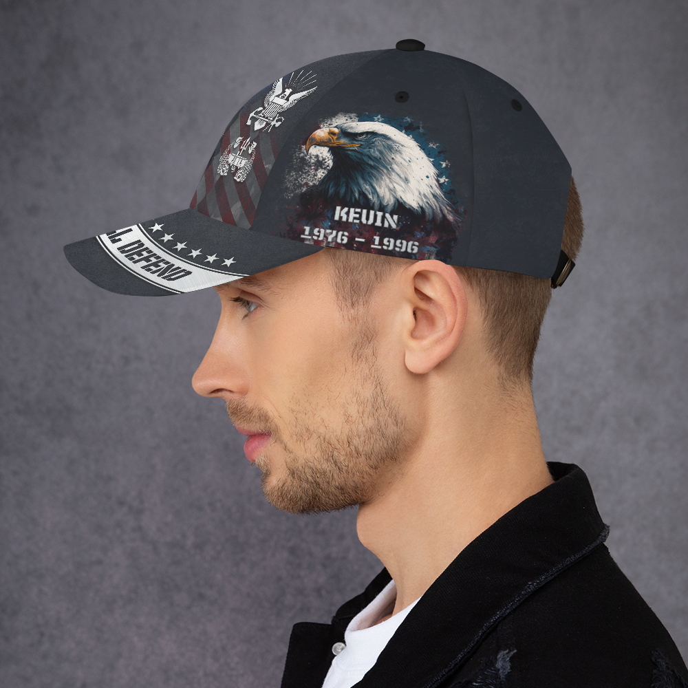 Custom Ranks/Insignia, Personalized Name And Years Served All Over Prints Premium Classic Cap KAOVC24