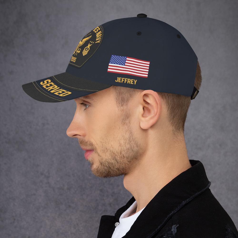Custom Ranks/Insignia, Personalized Name And Years Served All Over Prints Premium Classic Cap KAOVC19