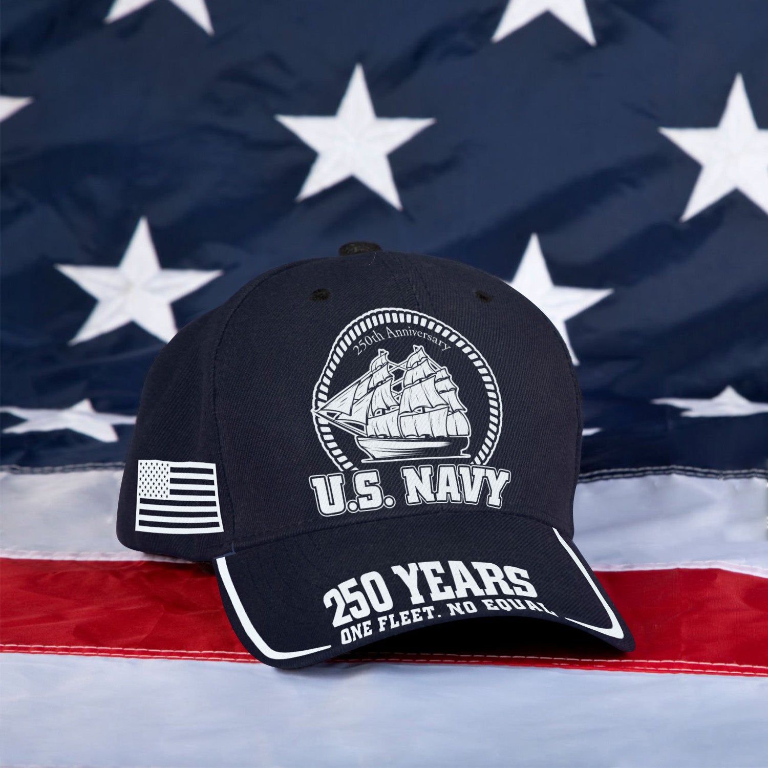 US Navy 250 Years One Fleet, No Equal All Over Prints Premium Classic Cap