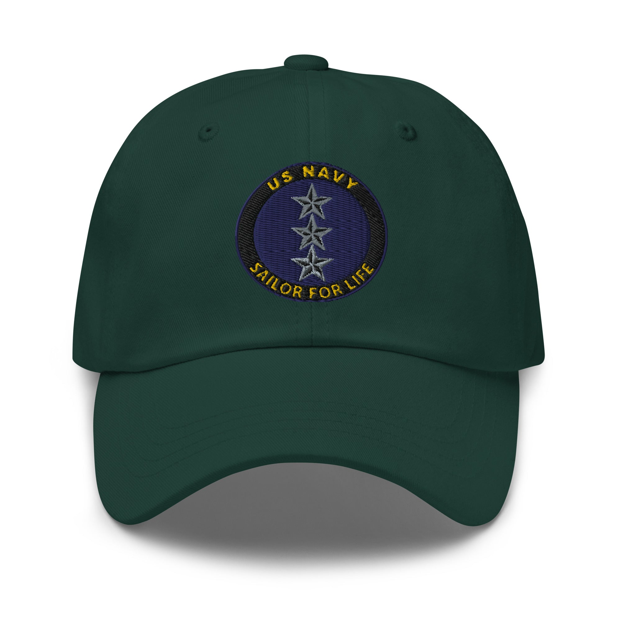 US Navy O-9 Vice Admiral O9 VADM Flag Officer Sailor For Life Embroidered Dad Hat