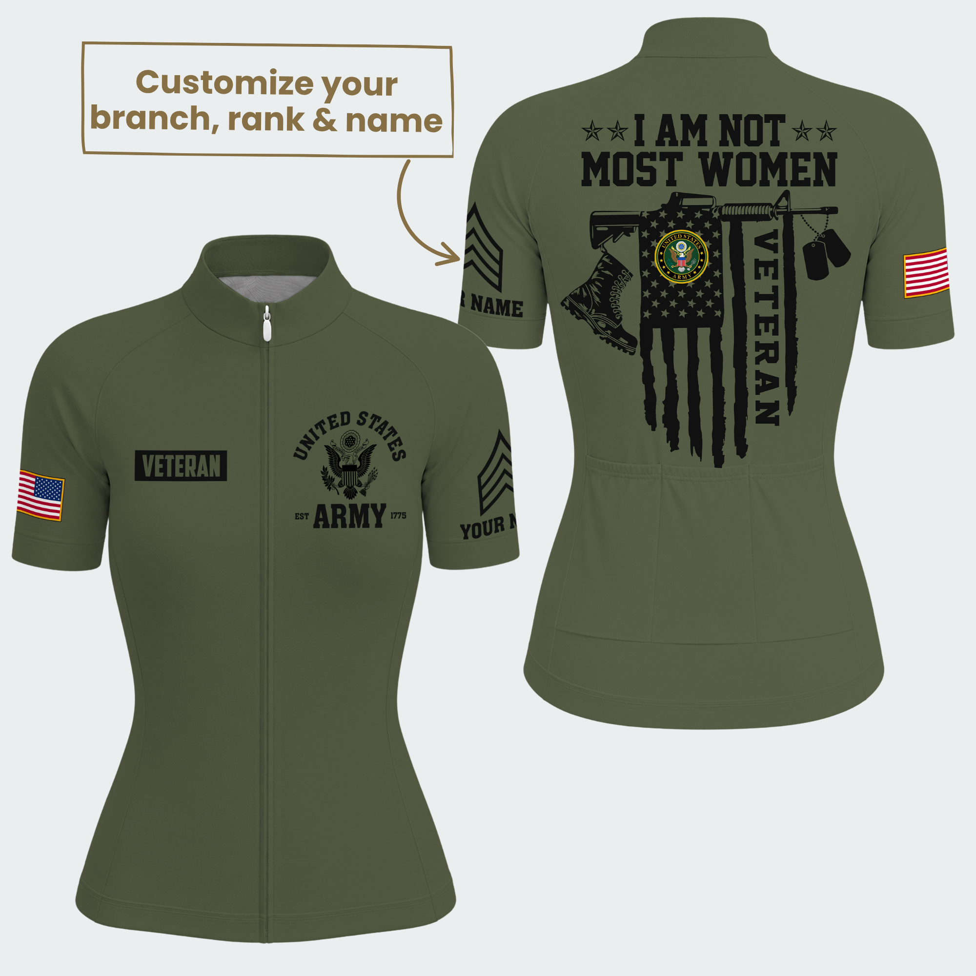 Women’s Personalized Female Veteran Not Most Women Cycling Jersey & Kit