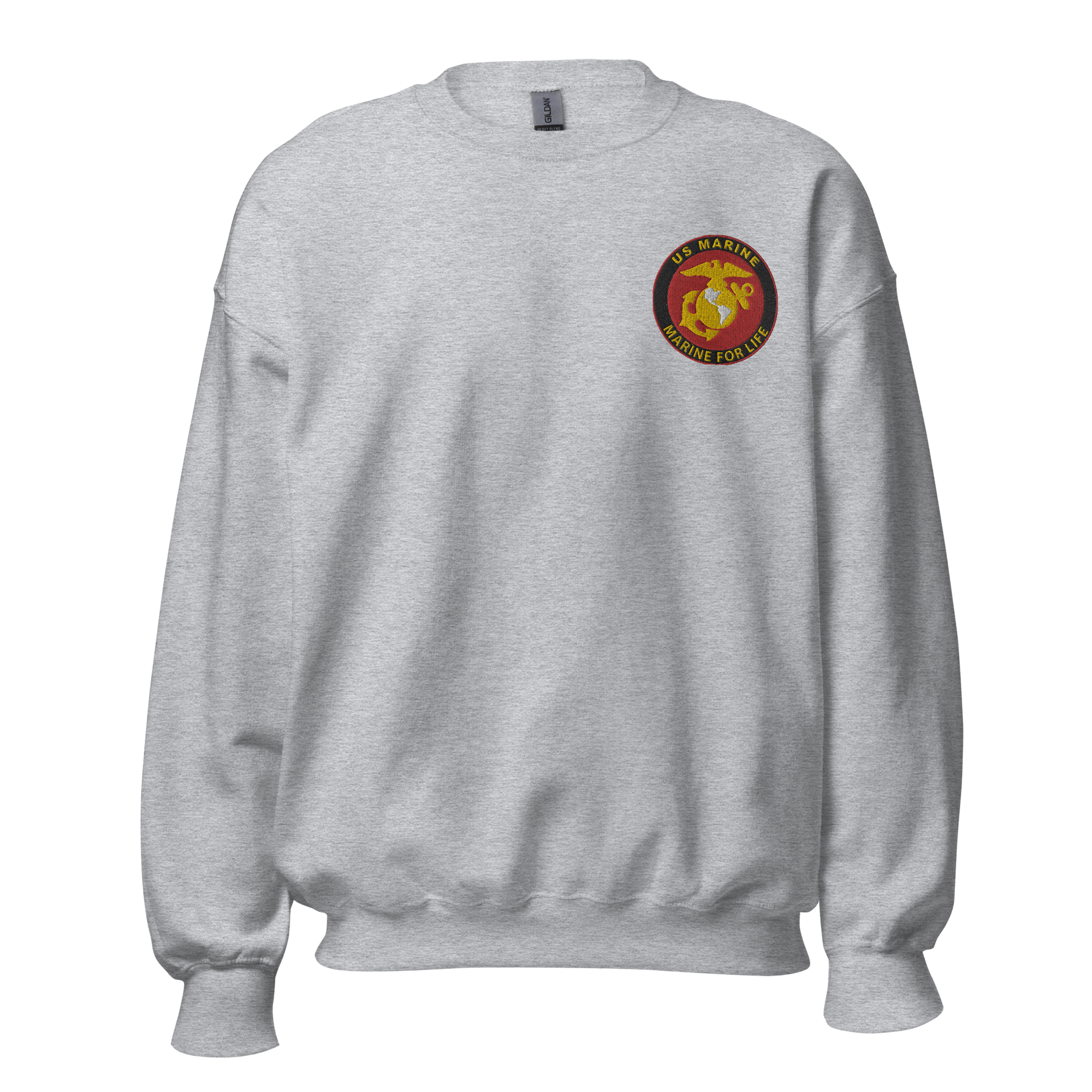 Custom MARlNE Ranks, Insignia Marine For Life Embroidered Unisex Sweatshirt