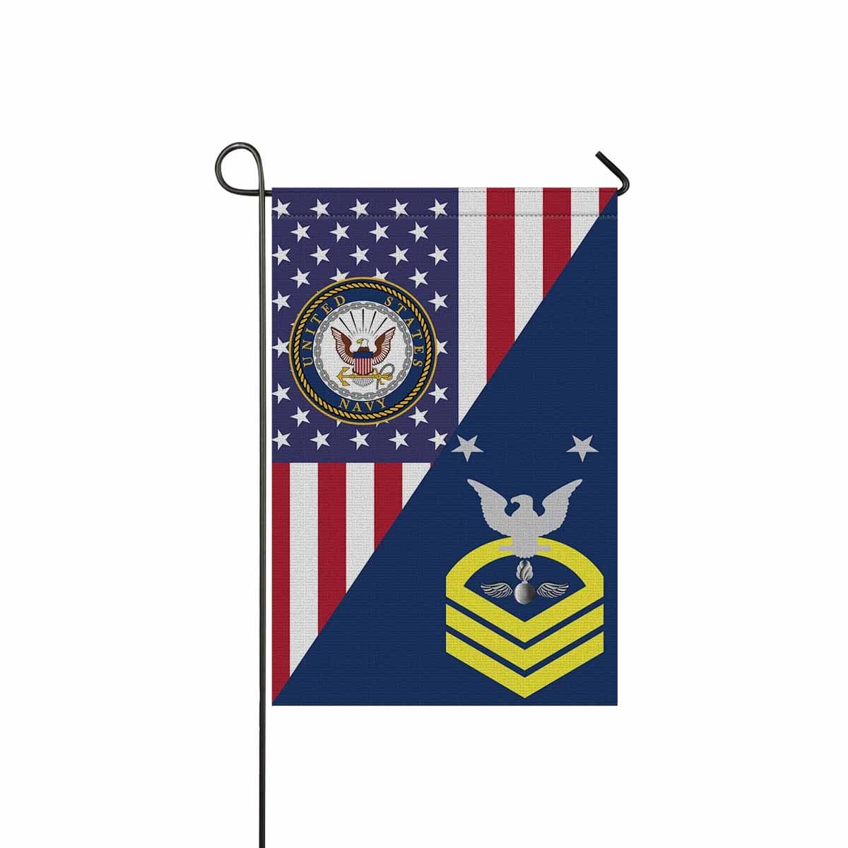 US Navy Aviation Ordnanceman Navy AO E-9 MCPO Master Chief Petty Officer Garden Flag 12 Inches x 18 Inches Twin-Side Printing-GDFlag-Navy-Rating-Veterans Nation