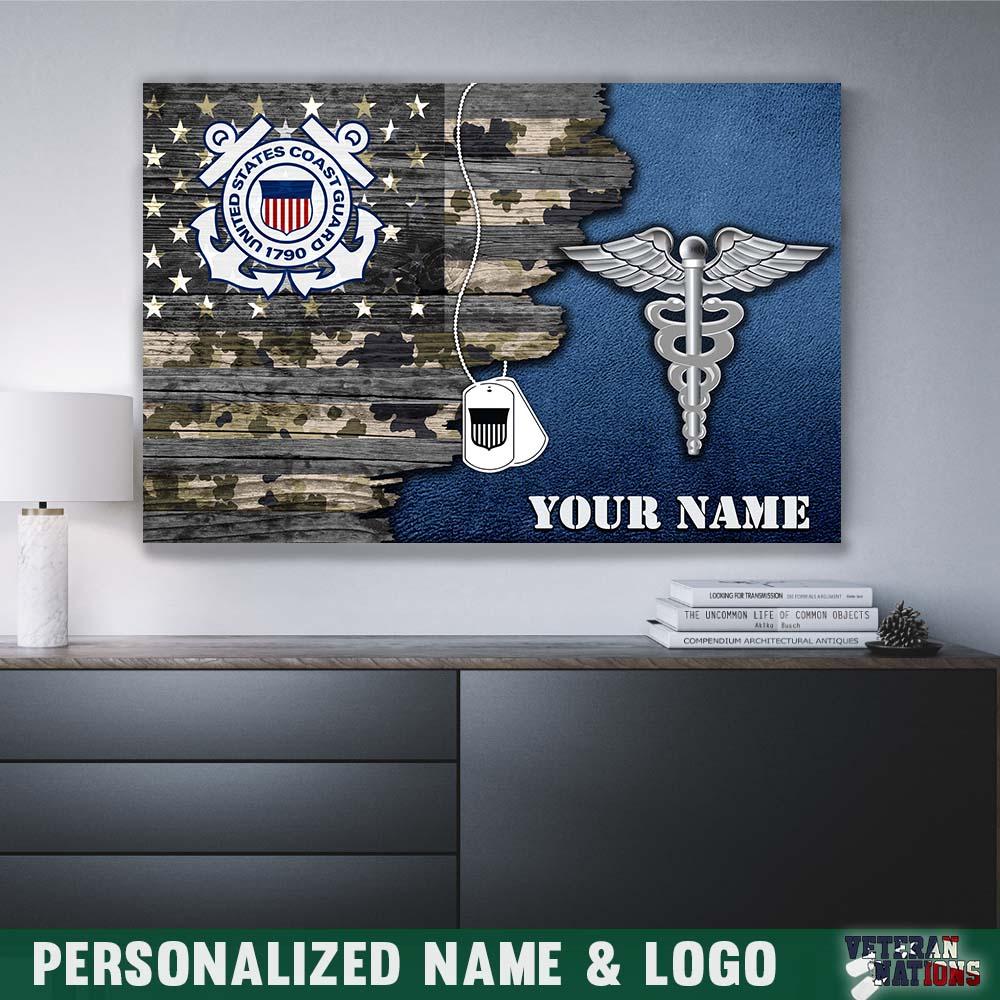 Personalized Canvas - U.S Coast Guard Rate - Personalized Name and Logo-Canvas-Personalized-USCG-Rate-Veterans Nation