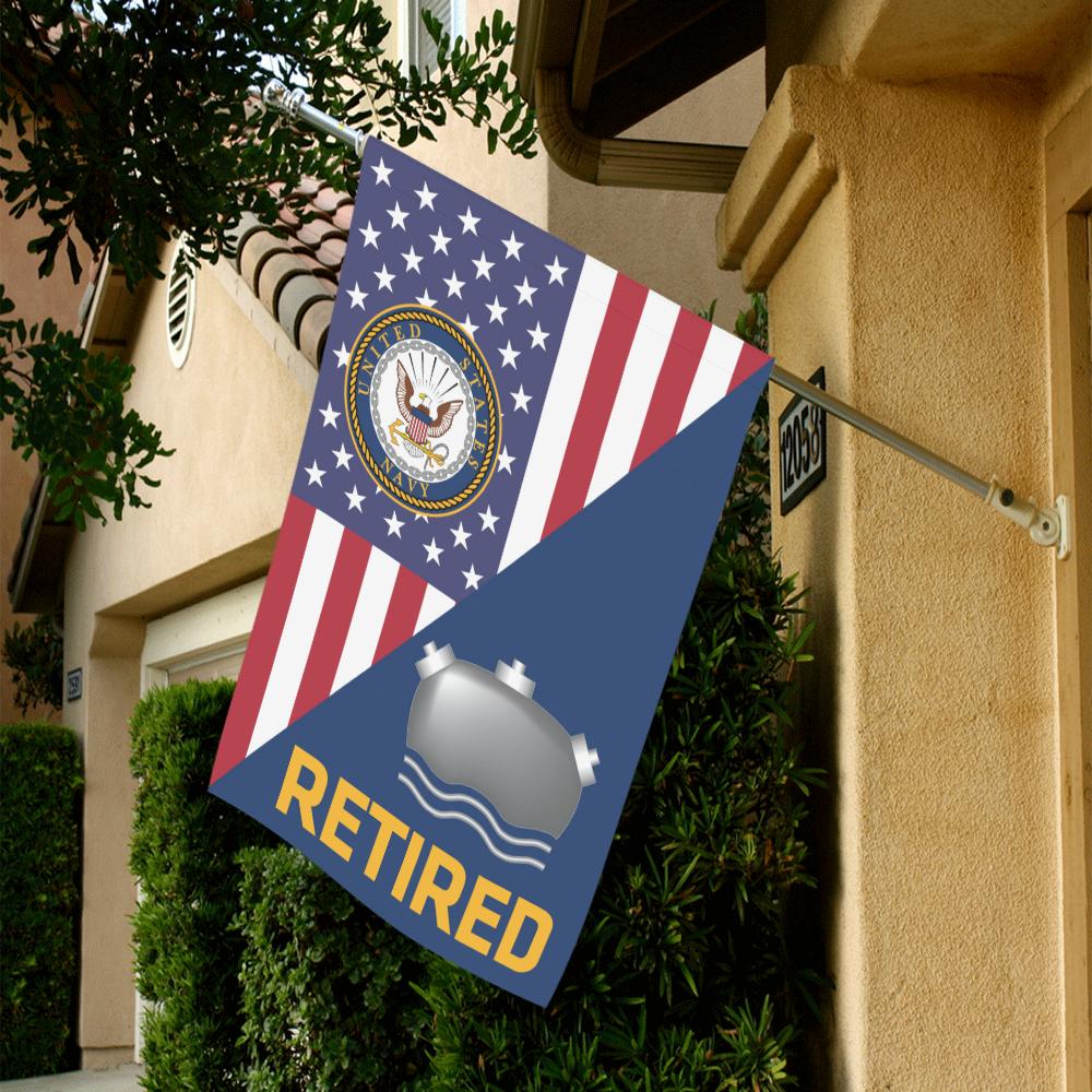 US Navy Mineman Navy MN Retired House Flag 28 inches x 40 inches Twin-Side Printing-HouseFlag-Navy-Rate-Veterans Nation