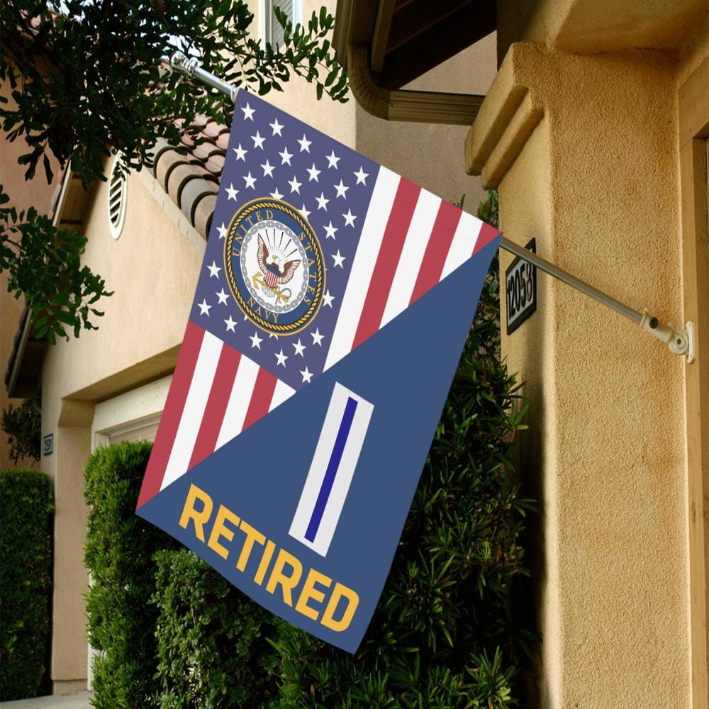 US Navy W-5 Chief Warrant Officer 5 W5 CW5 Retired House Flag 28 inches x 40 inches Twin-Side Printing-HouseFlag-Navy-Officer-Veterans Nation