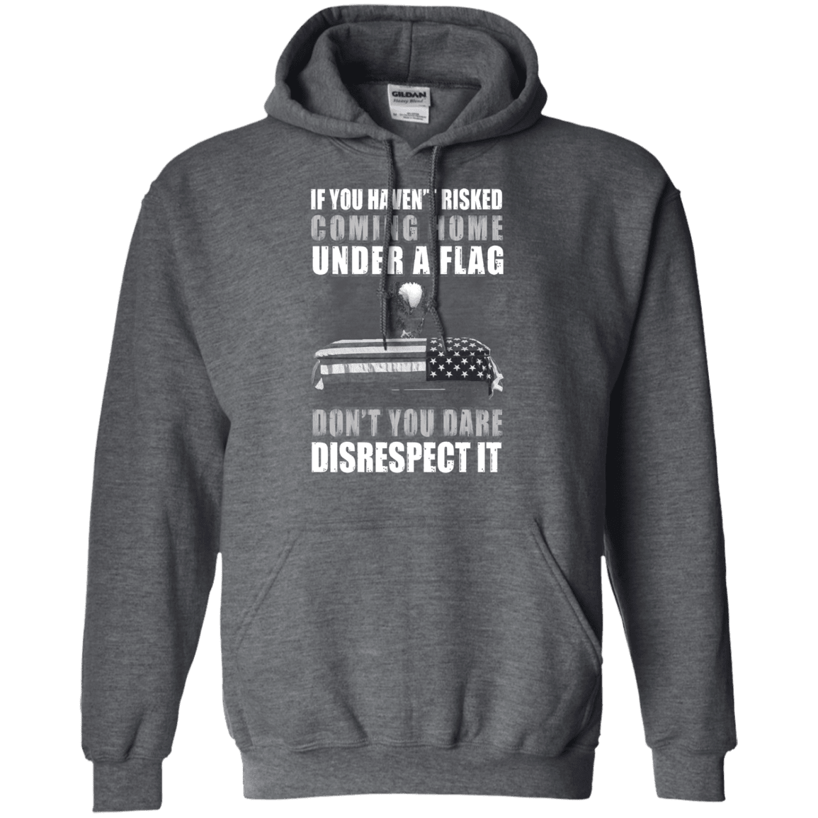 Military T-Shirt "Under A Flag Disrespect It Men" Front-TShirt-General-Veterans Nation