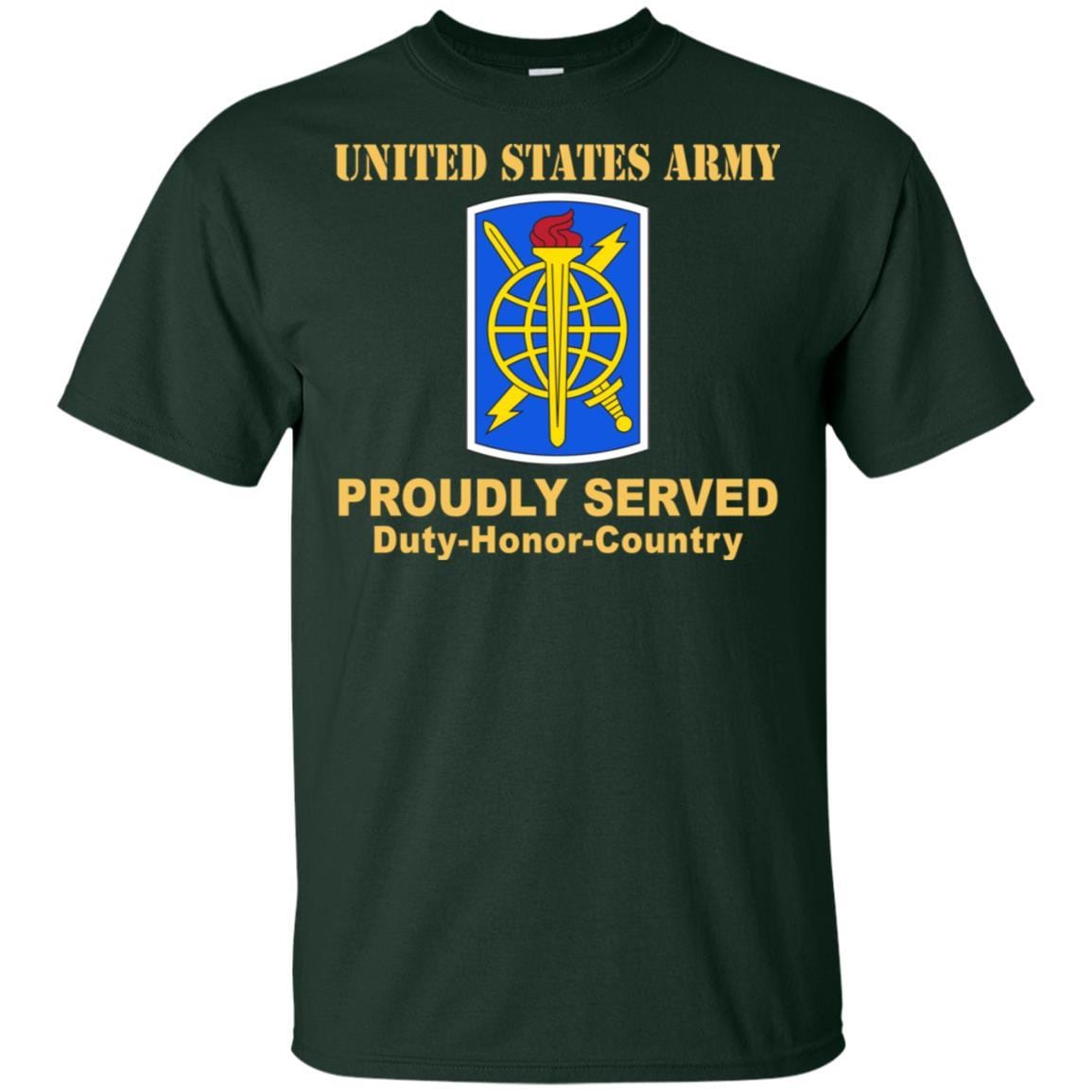 US ARMY 500TH MILITARY INTELLIGENCE BRIGADE- Proudly Served T-Shirt On Front For Men-TShirt-Army-Veterans Nation