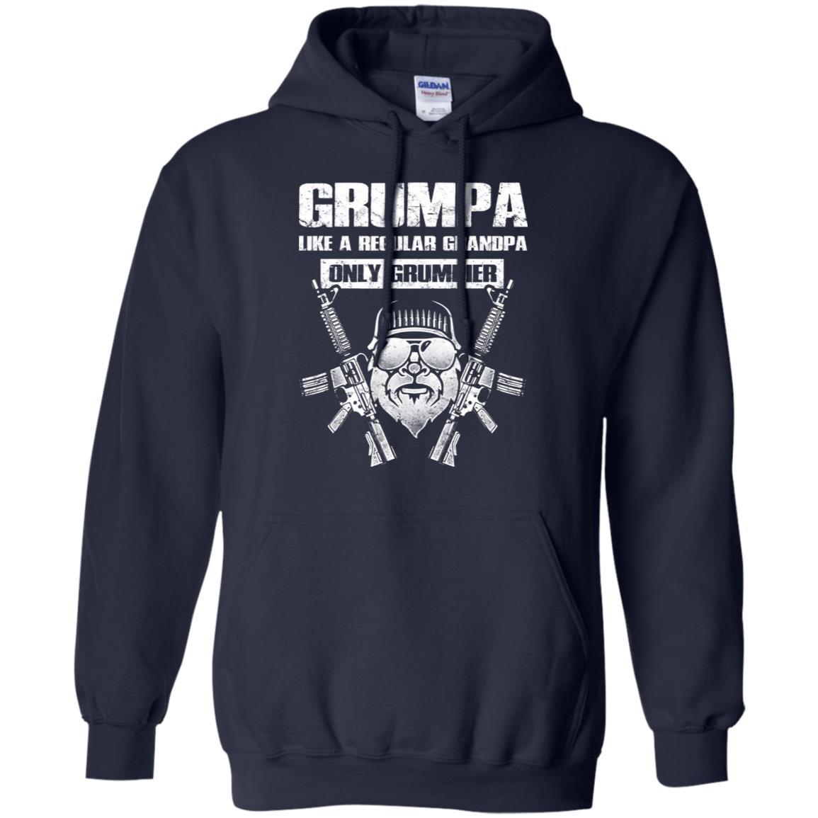 Military T-Shirt "GRUMPA LIKE A REGULAR GRANDPA ONLY GRUMPIER On" Front-TShirt-General-Veterans Nation