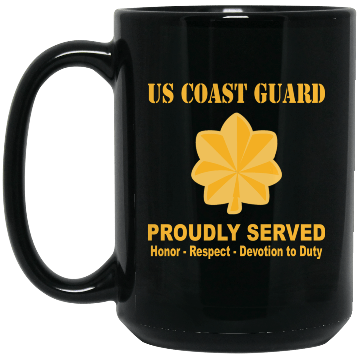 US Coast Guard O-4 Lieutenant Commander O4 LCDR Junior Officer Ranks Proudly Served Black Mug 11 oz - 15 oz-Mug-USCG-Officer-Veterans Nation