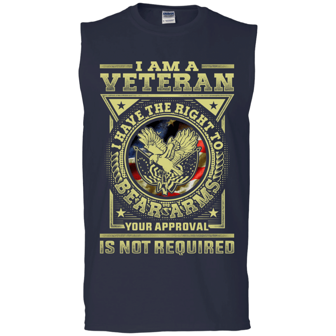 Military T-Shirt "Veteran Have the Right To Bear Arms Men" Front-TShirt-General-Veterans Nation