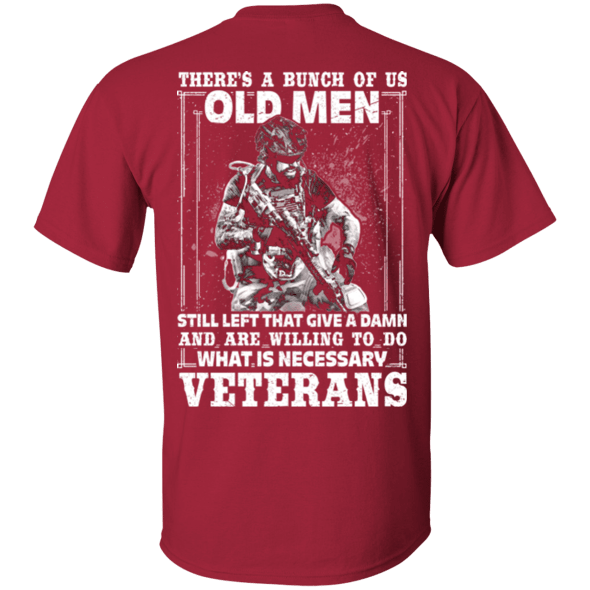 Military T-Shirt "Old Veteran Are Willing To Do" - Men Back-TShirt-General-Veterans Nation