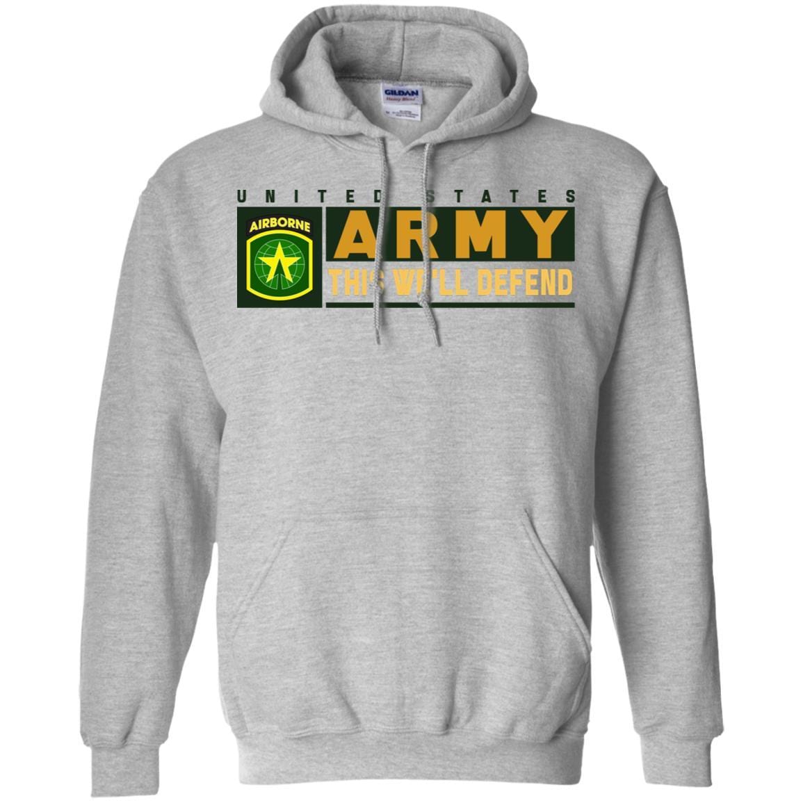 US Army 16TH MILITARY POLICE BRIGADE WITH AIRBORNE TAB- This We'll Defend T-Shirt On Front For Men-TShirt-Army-Veterans Nation