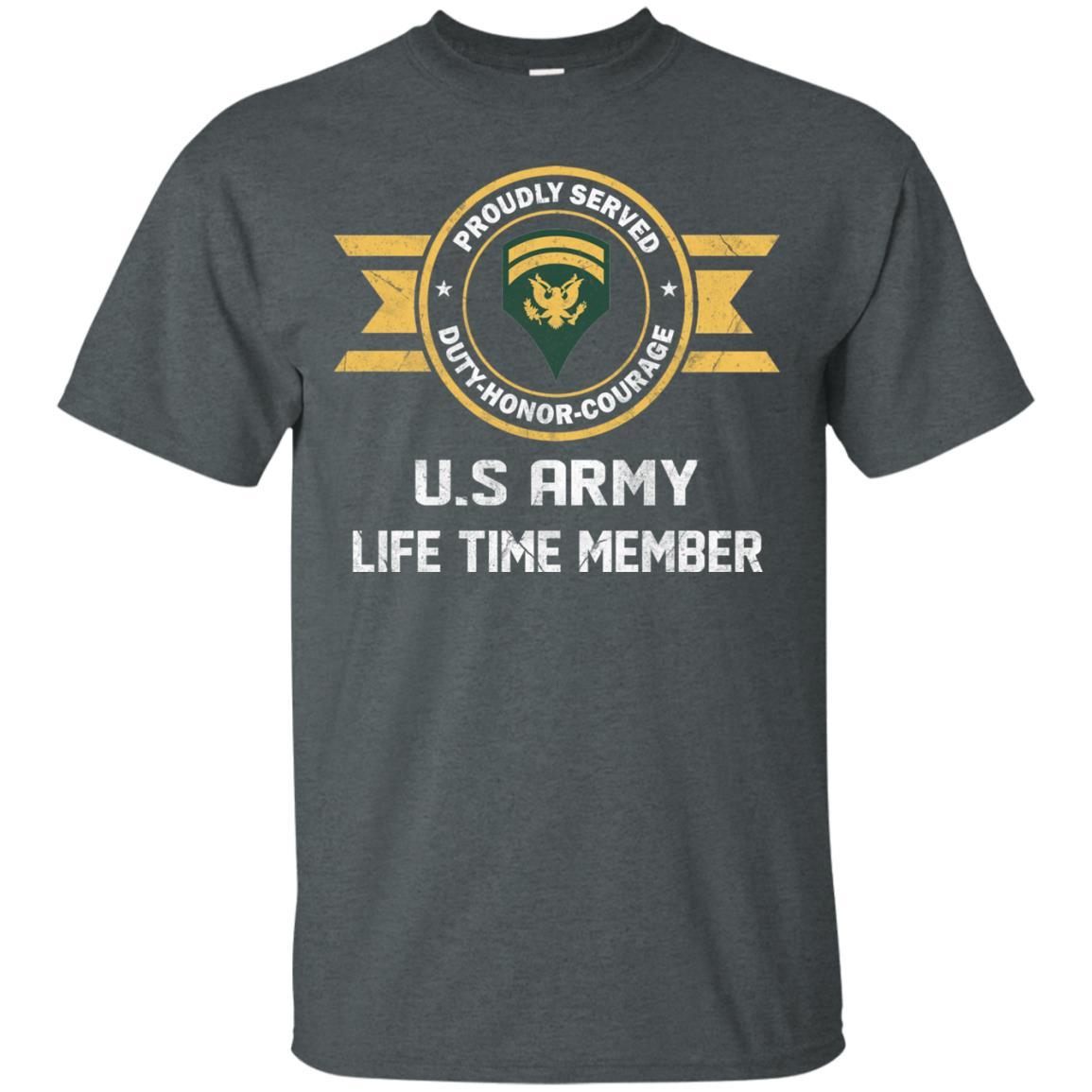 Life Time Member - US Army E-6 SPC E6 Specialist Ranks Men T Shirt On Front-TShirt-Army-Veterans Nation