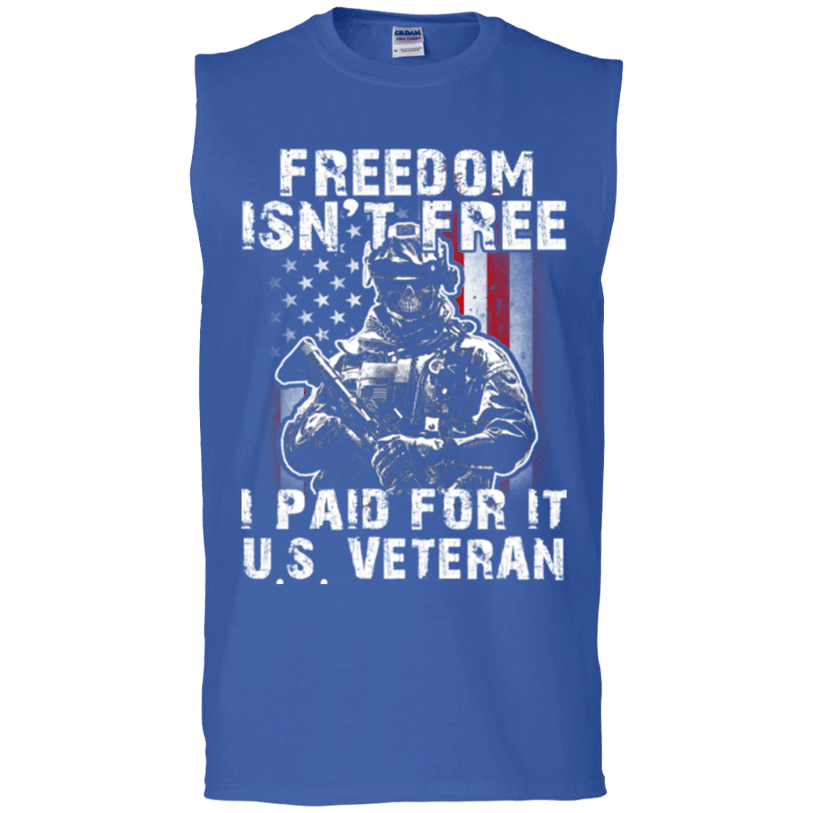 Military T-Shirt "Freedom Isn't Free US Veteran Paid For It"-TShirt-General-Veterans Nation