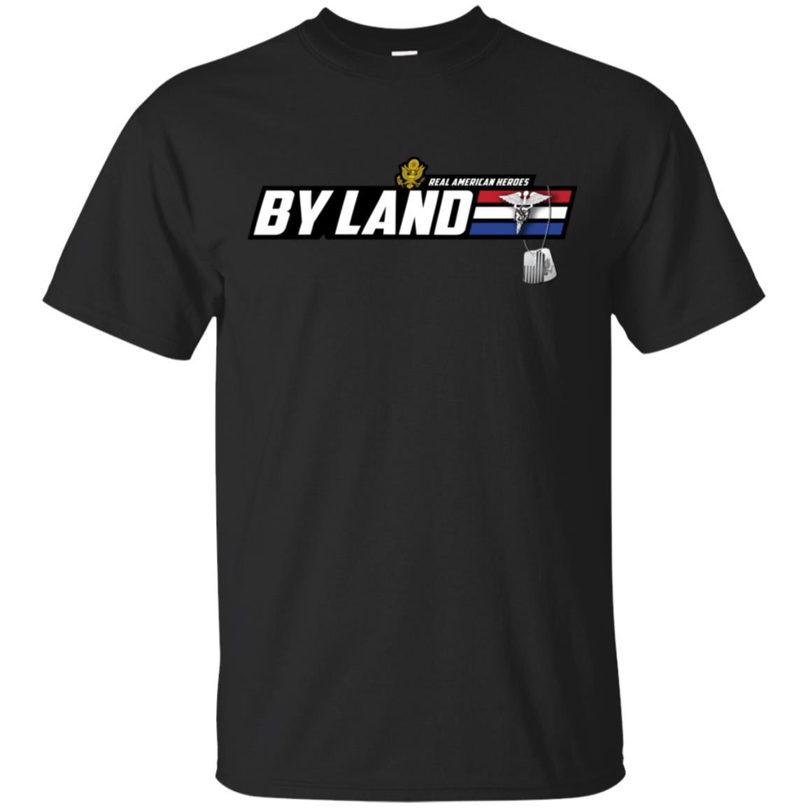 US Army T-Shirt "Medical Service Corps Real American Heroes By Land" On Front-TShirt-Army-Veterans Nation