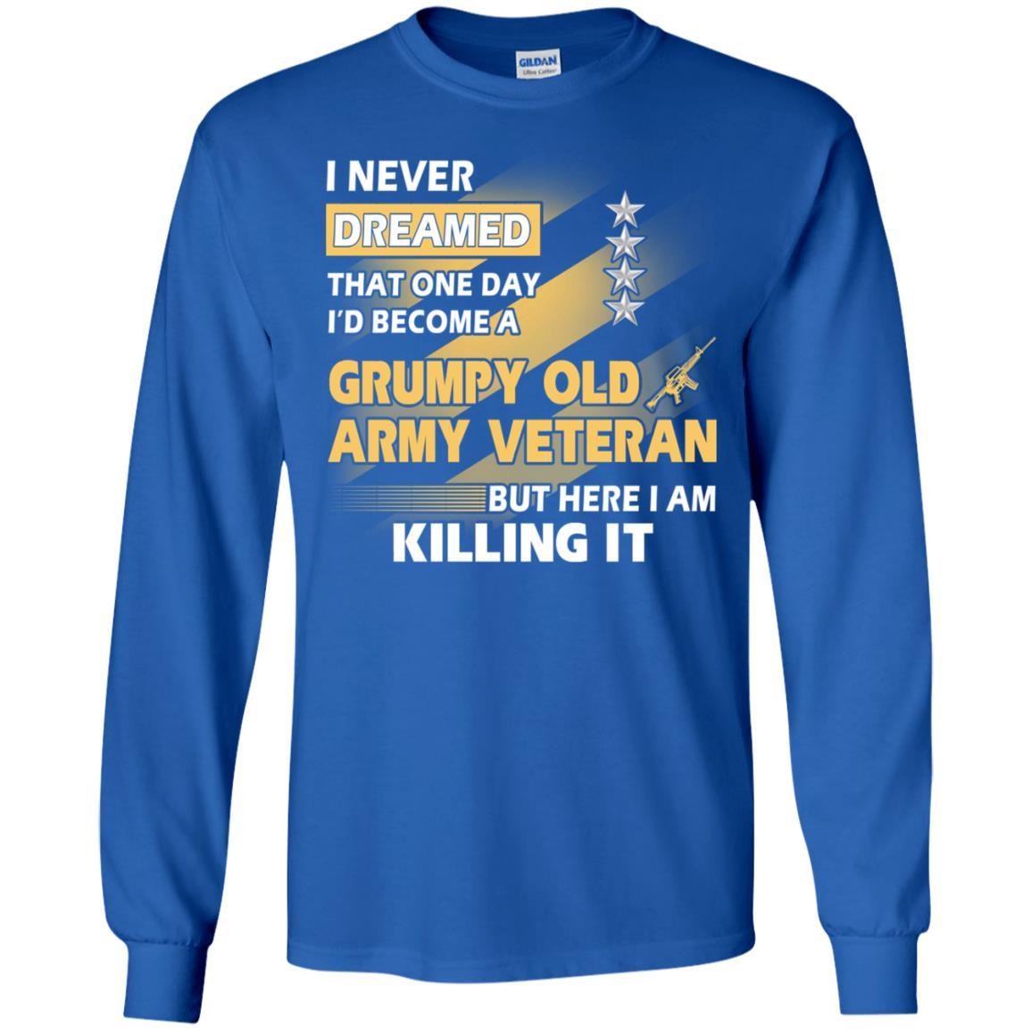 US Army T-Shirt "Grumpy Old Veteran" O-10 General(GEN) On Front-TShirt-Army-Veterans Nation