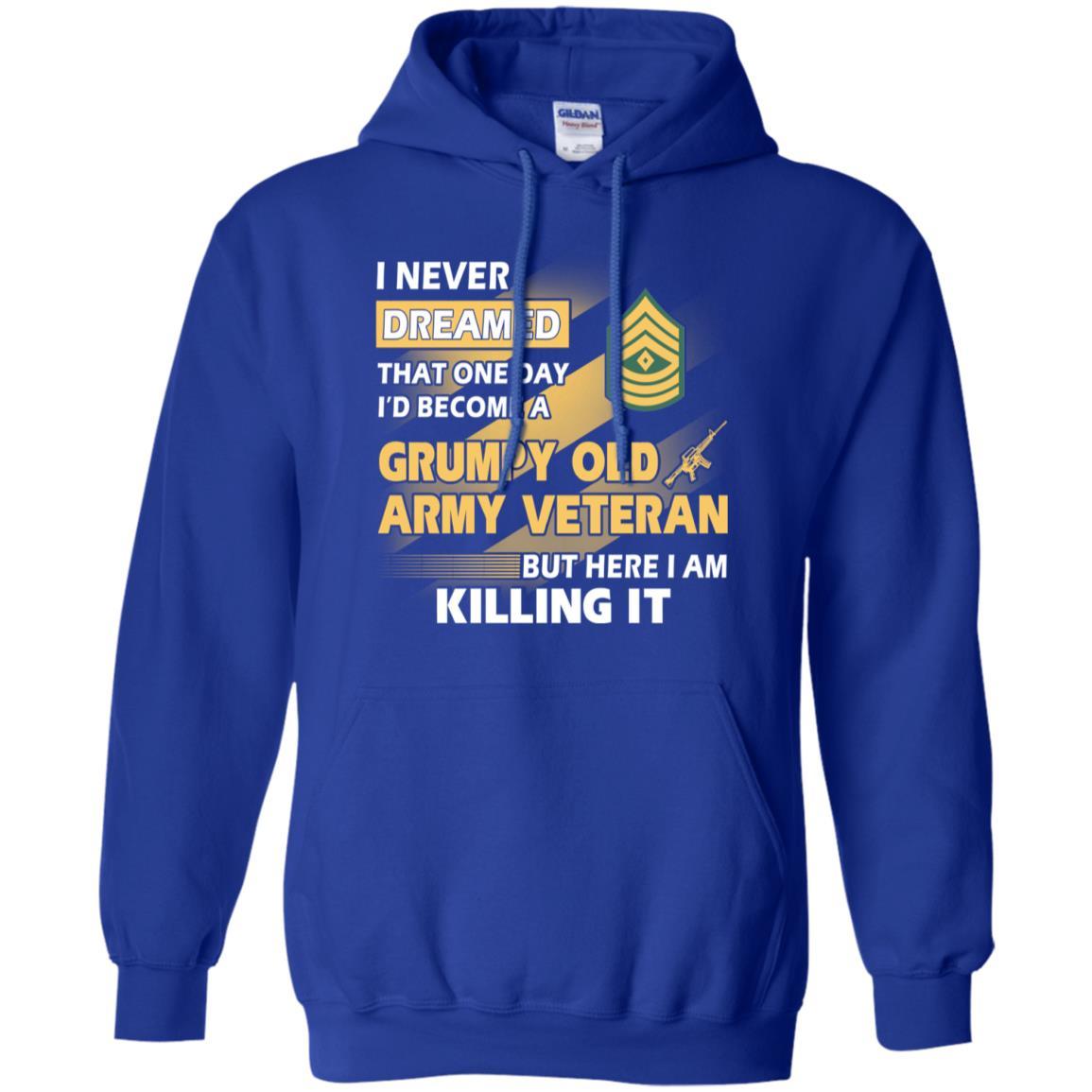 US Army T-Shirt "Grumpy Old Veteran" E-8 First Sergeant(1SG) On Front-TShirt-Army-Veterans Nation