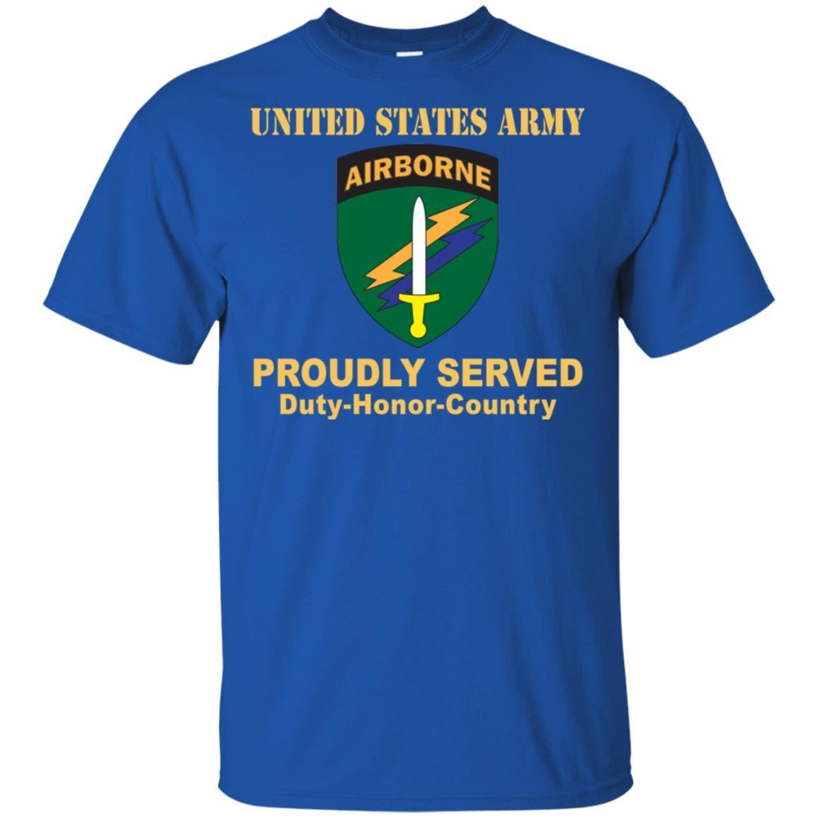 US ARMY CSIB CIVIL AFFAIRS AND PSYCHOLOGICAL OPERATIONS COMMAND- Proudly Served T-Shirt On Front For Men-TShirt-Army-Veterans Nation