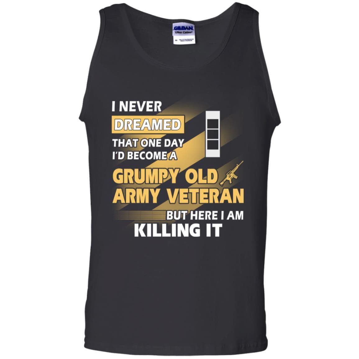 US Army T-Shirt "Grumpy Old Veteran" W-3 Chief Warrant Officer 3(CW3) On Front-TShirt-Army-Veterans Nation
