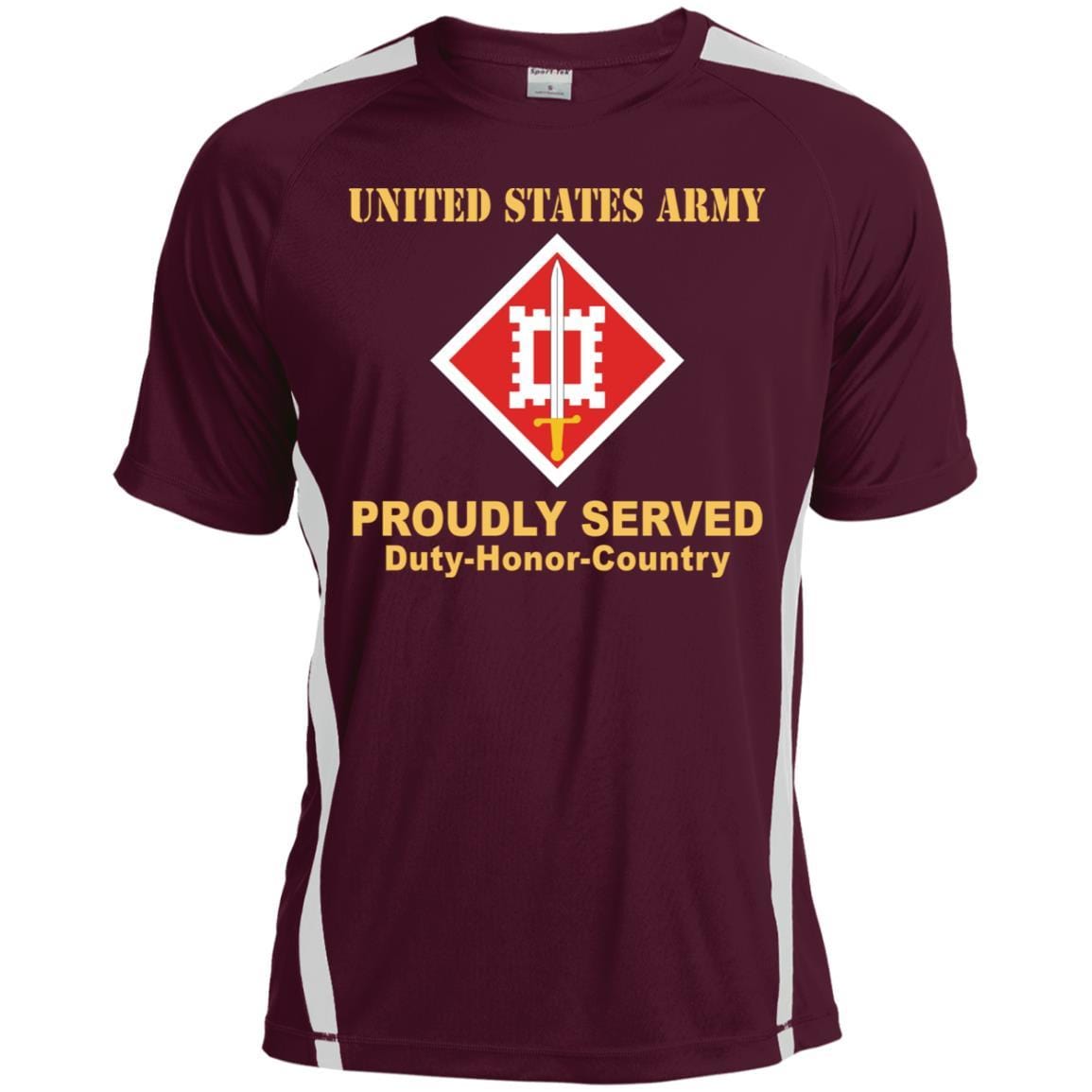 US ARMY 18TH ENGINEER BRIGADE- Proudly Served T-Shirt On Front For Men-TShirt-Army-Veterans Nation