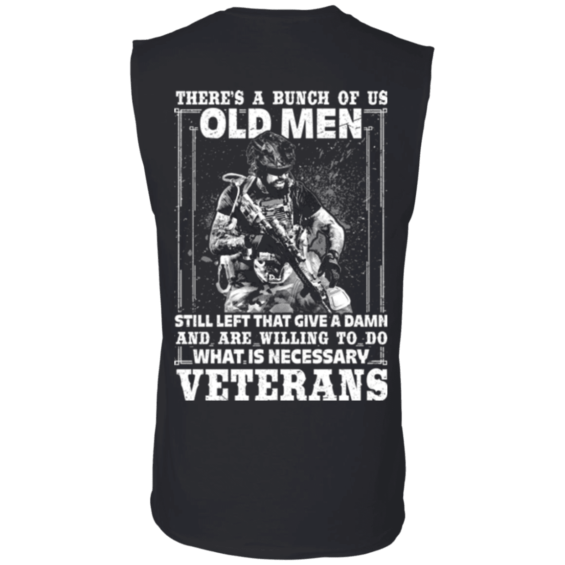 Military T-Shirt "Old Veteran Are Willing To Do" - Men Back-TShirt-General-Veterans Nation