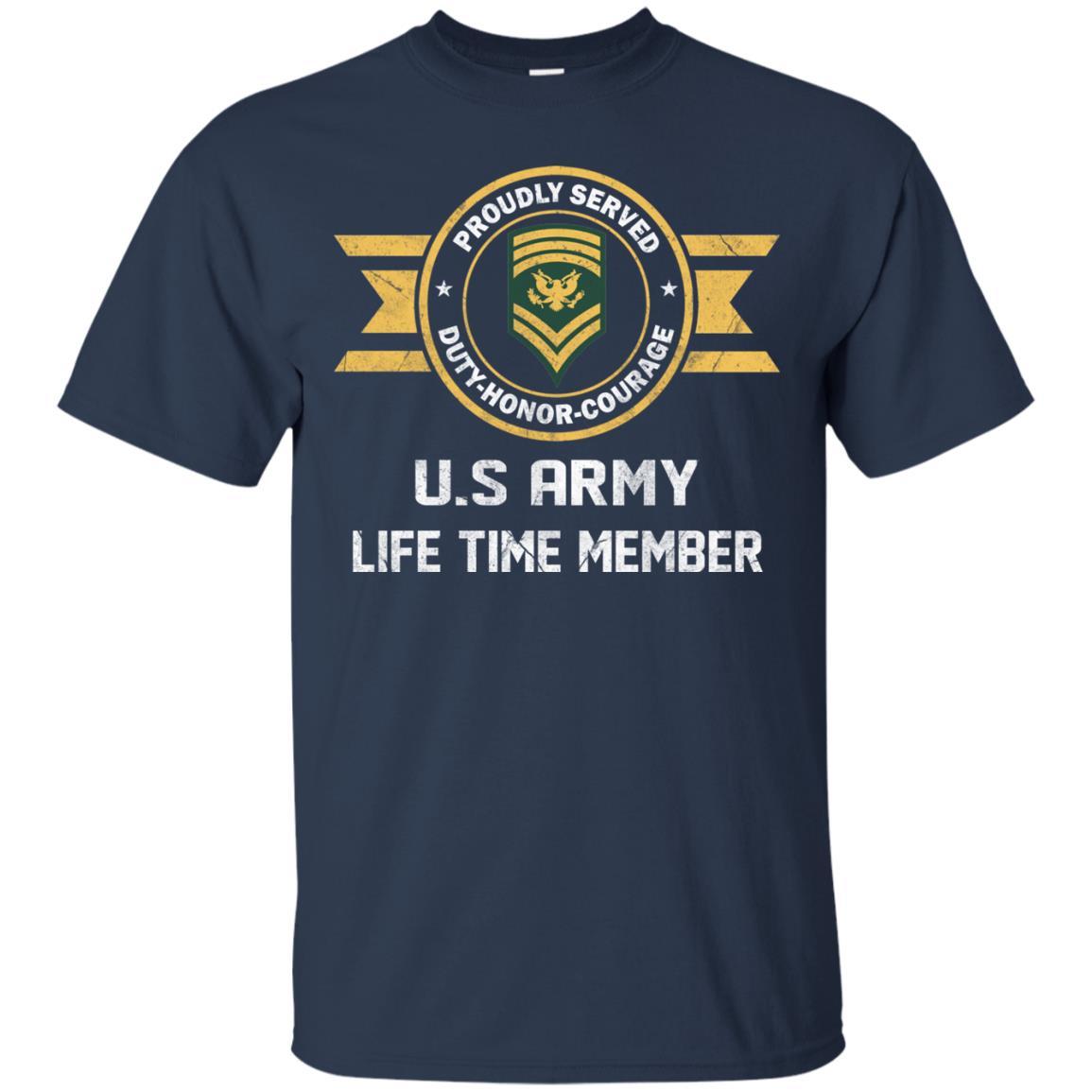 Life Time Member - US Army E-9 SPC E9 Specialist Ranks Men T Shirt On Front-TShirt-Army-Veterans Nation
